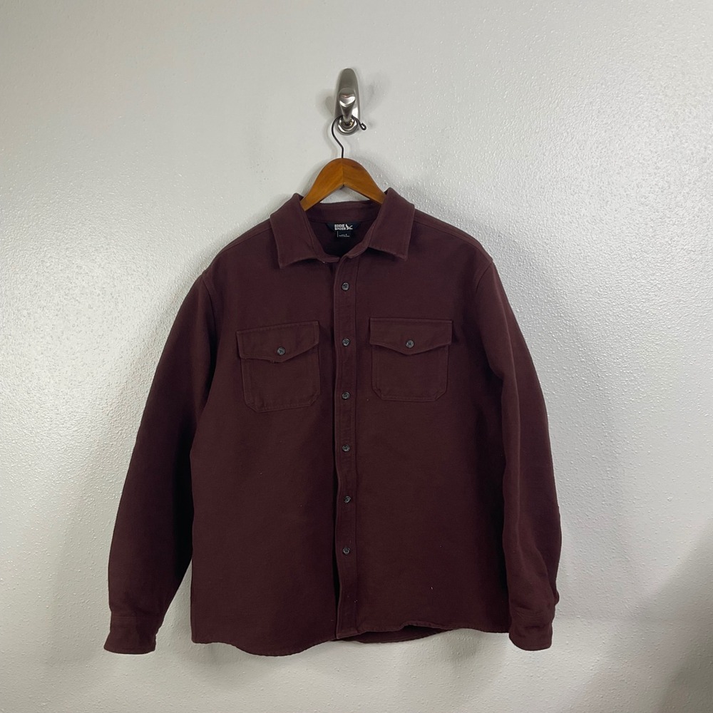 Eddie Bauer Men's Thick Flannel Long Sleeve Button Down Shirt Size Large